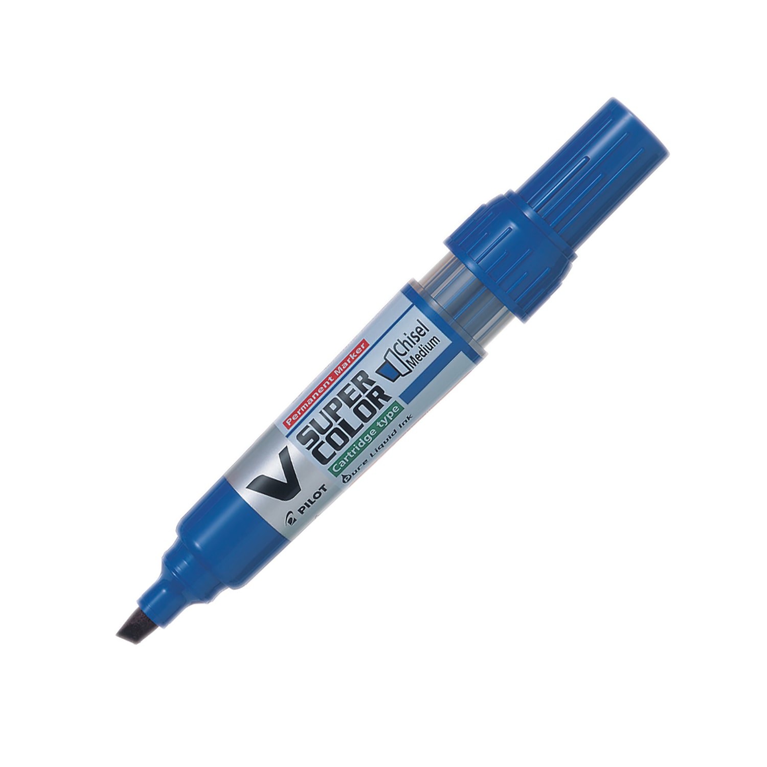 Pilot BeGreen V Super Color Permanent Marker, Blue, Chisel Grand & Toy