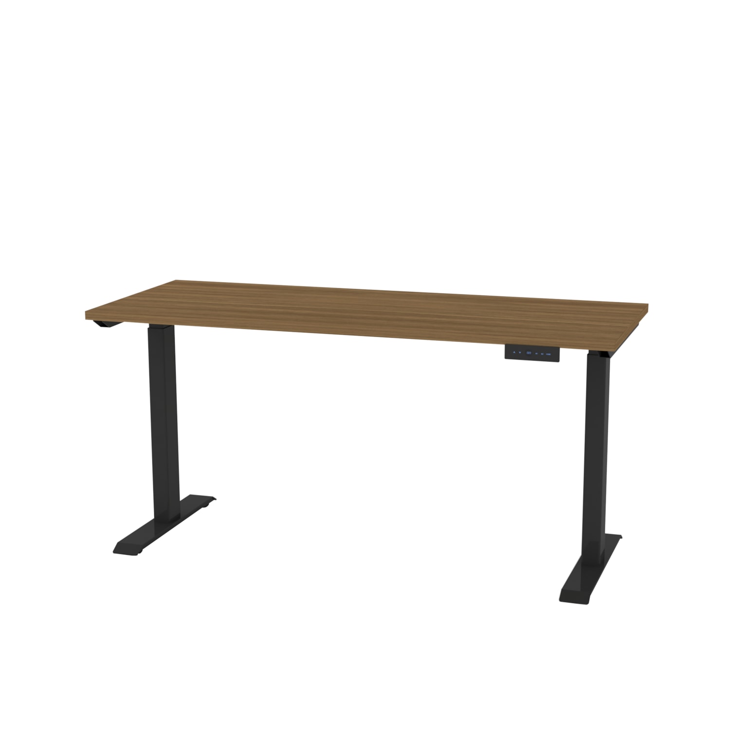 HDL Levels Series Athena SittoStand 59" Desk, Black Walnut/Black