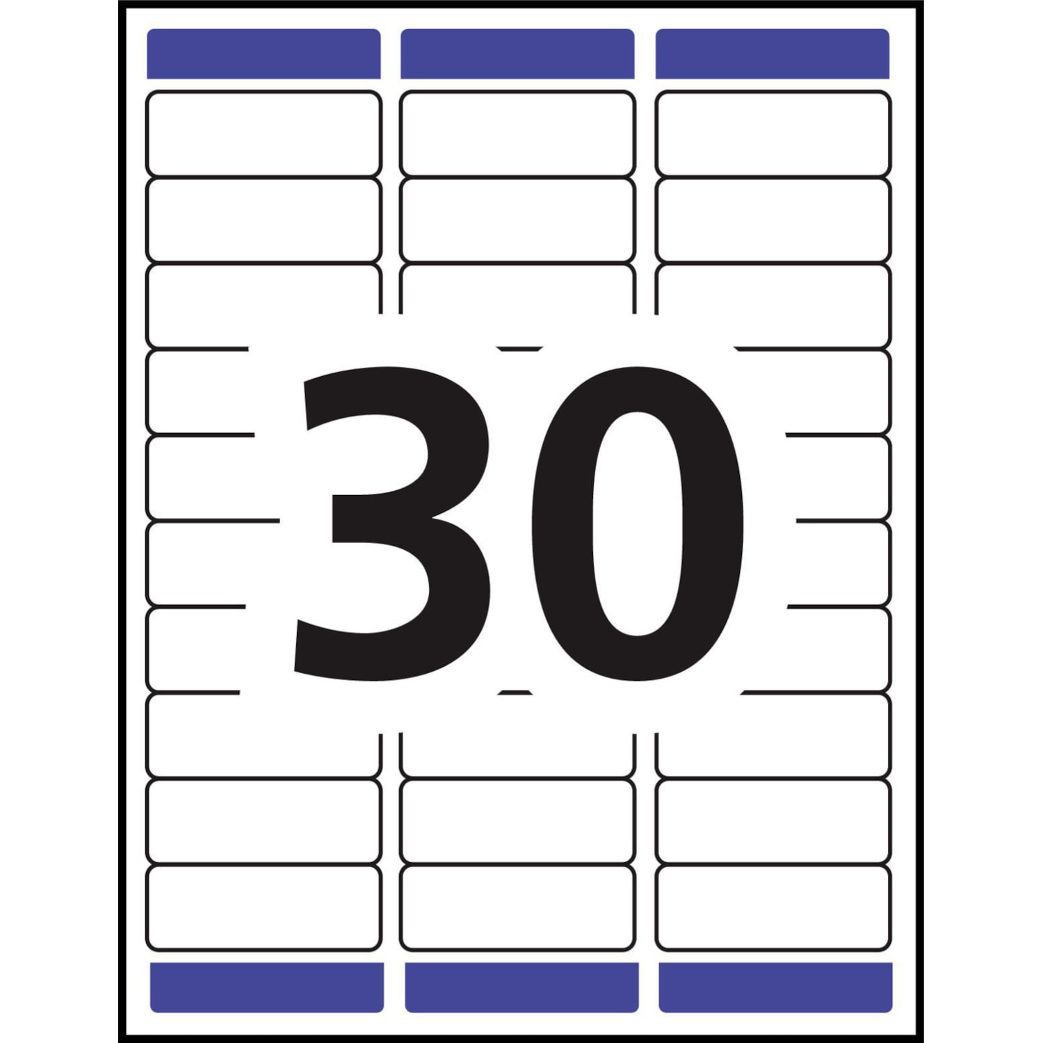 Avery Waterproof Permanent Labels, White, 1" x 25/8", Sheet of 30