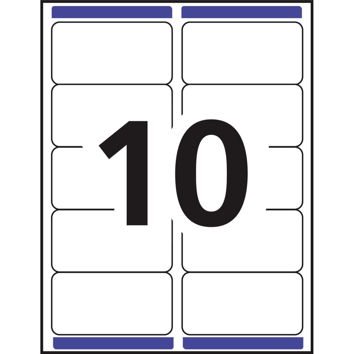 Avery waterproof permanent labels white 2 x 4 sheet of 10 labels