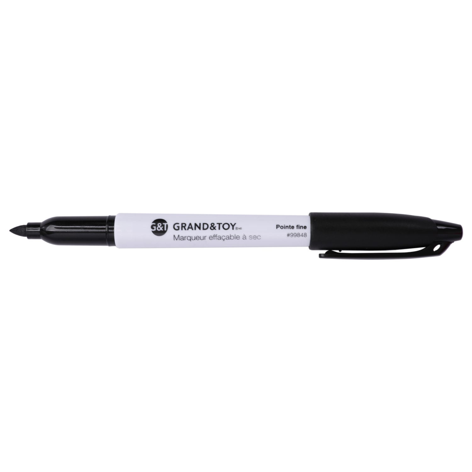 Grand & Toy LowOdour DryErase Markers, Black, Fine, 4/PK Grand & Toy