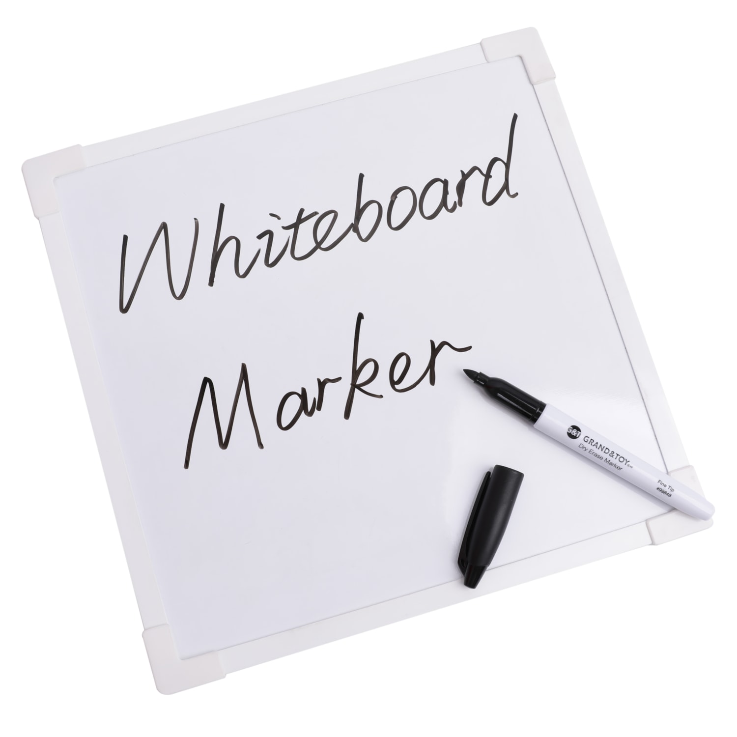 Grand & Toy LowOdour DryErase Markers, Black, Fine, 4/PK Grand & Toy