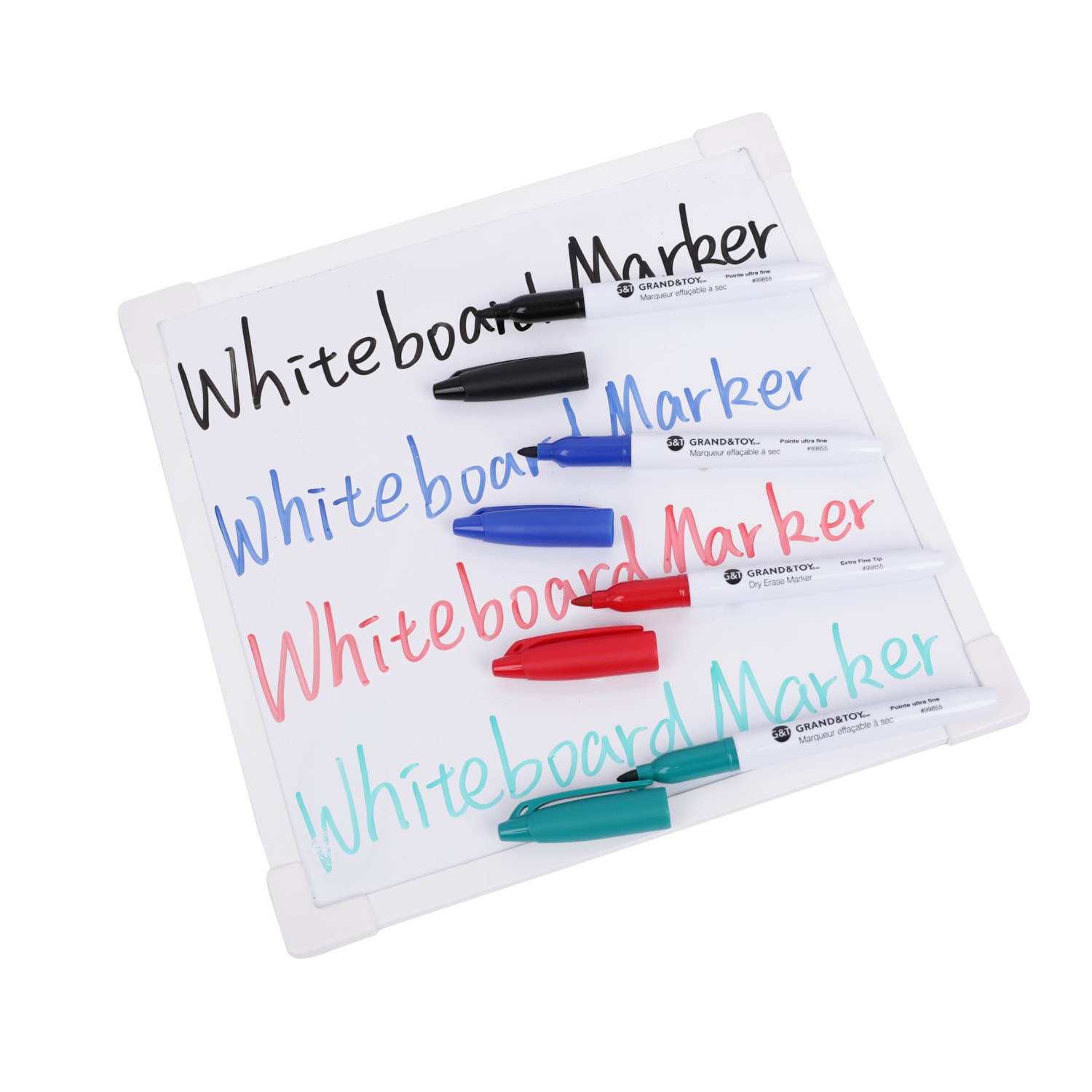 Grand & Toy LowOdour DryErase Markers, Assorted Colours, Extra Fine
