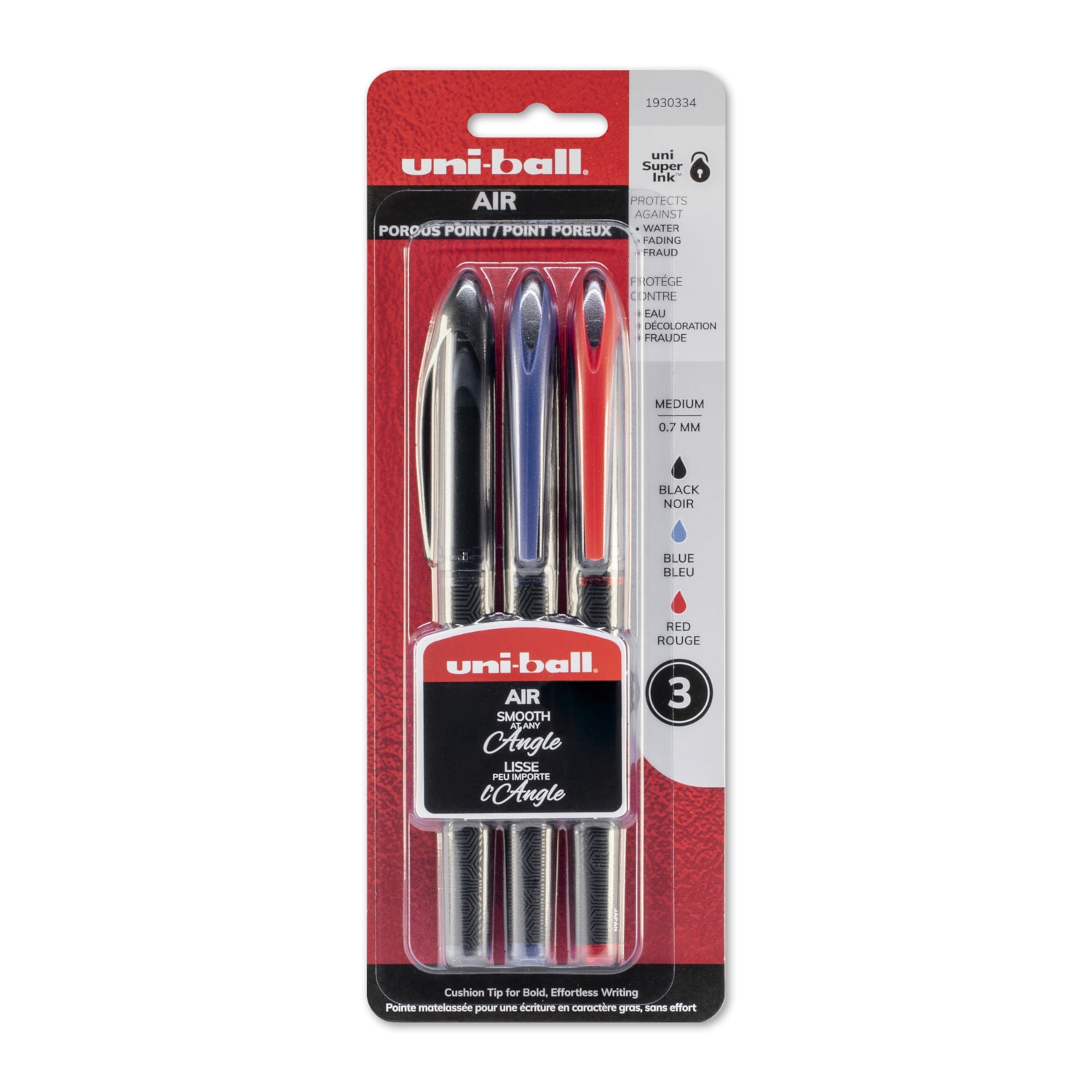 Uniball Air Rollerball Pens, Assorted, Medium 0.7 mm, Pack of 3 Grand