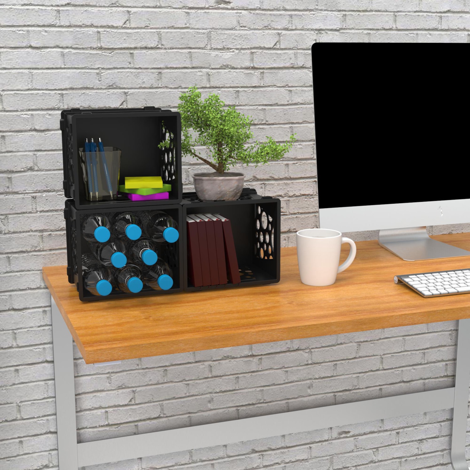 Storex Mini Crate Organizer, Black Grand & Toy