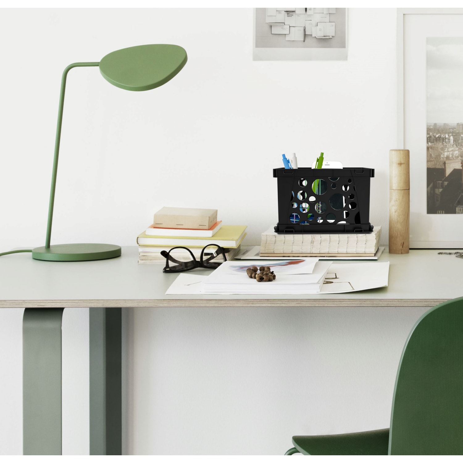 Storex Mini Crate Organizer, Black Grand & Toy