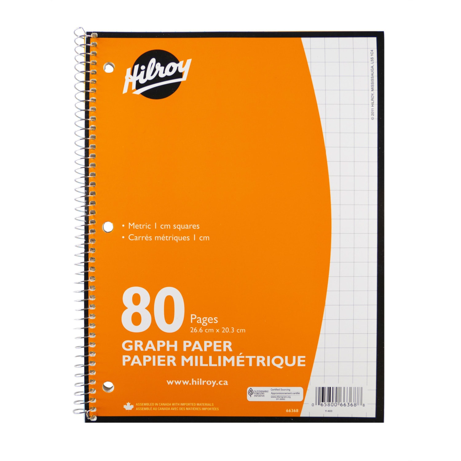 Hilroy 1Subject Metric Graph Notebook, 8" x 101/2", 80 Pages Grand
