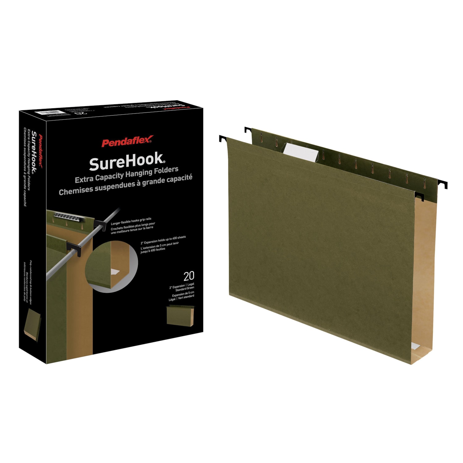 Pendaflex SureHook Reinforced Extra Capacity Hanging File Folders