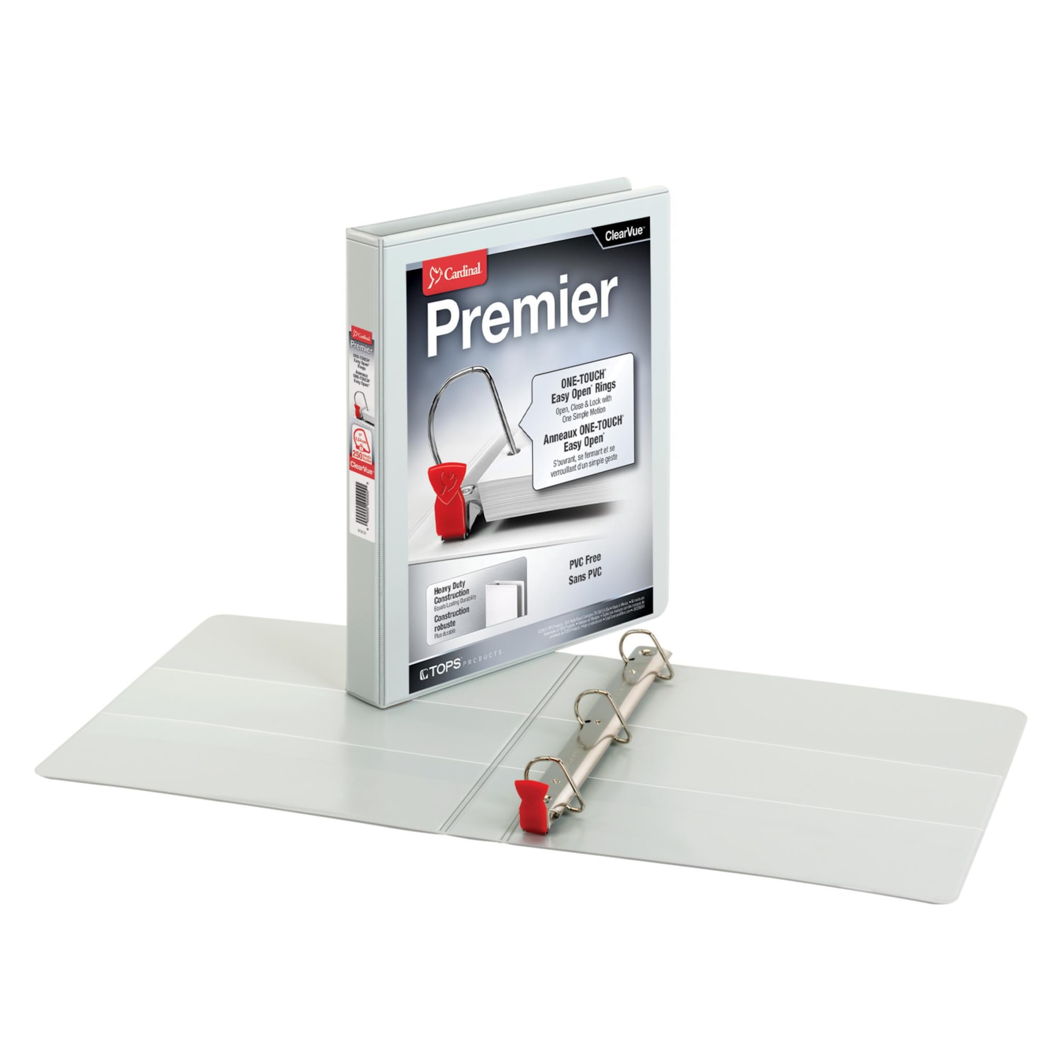 Cardinal Premier 1" Easy Open ClearVue Locking SlantD Ring Binder
