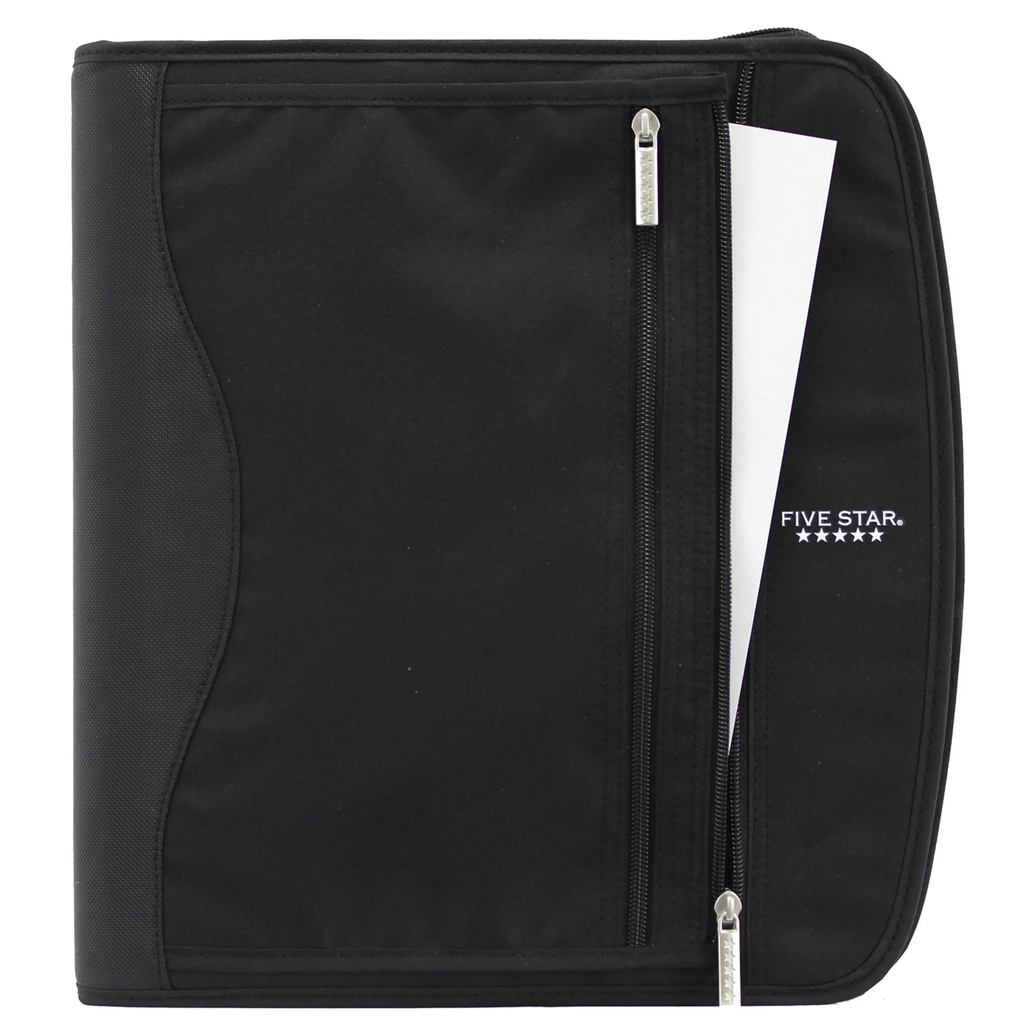 Five Star 2" DRing Zipper Binder, Black Grand & Toy