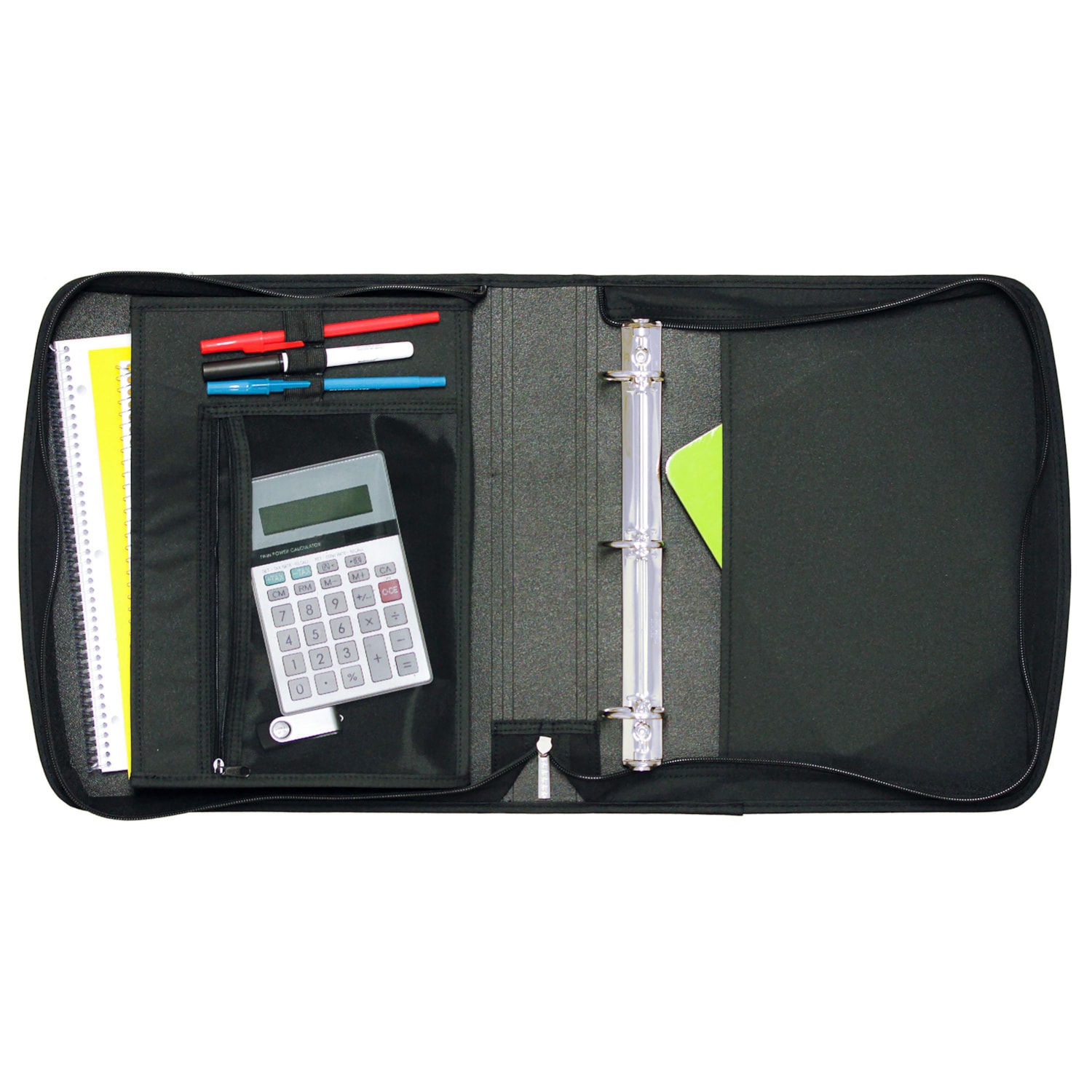 Five Star 2" DRing Zipper Binder, Black Grand & Toy