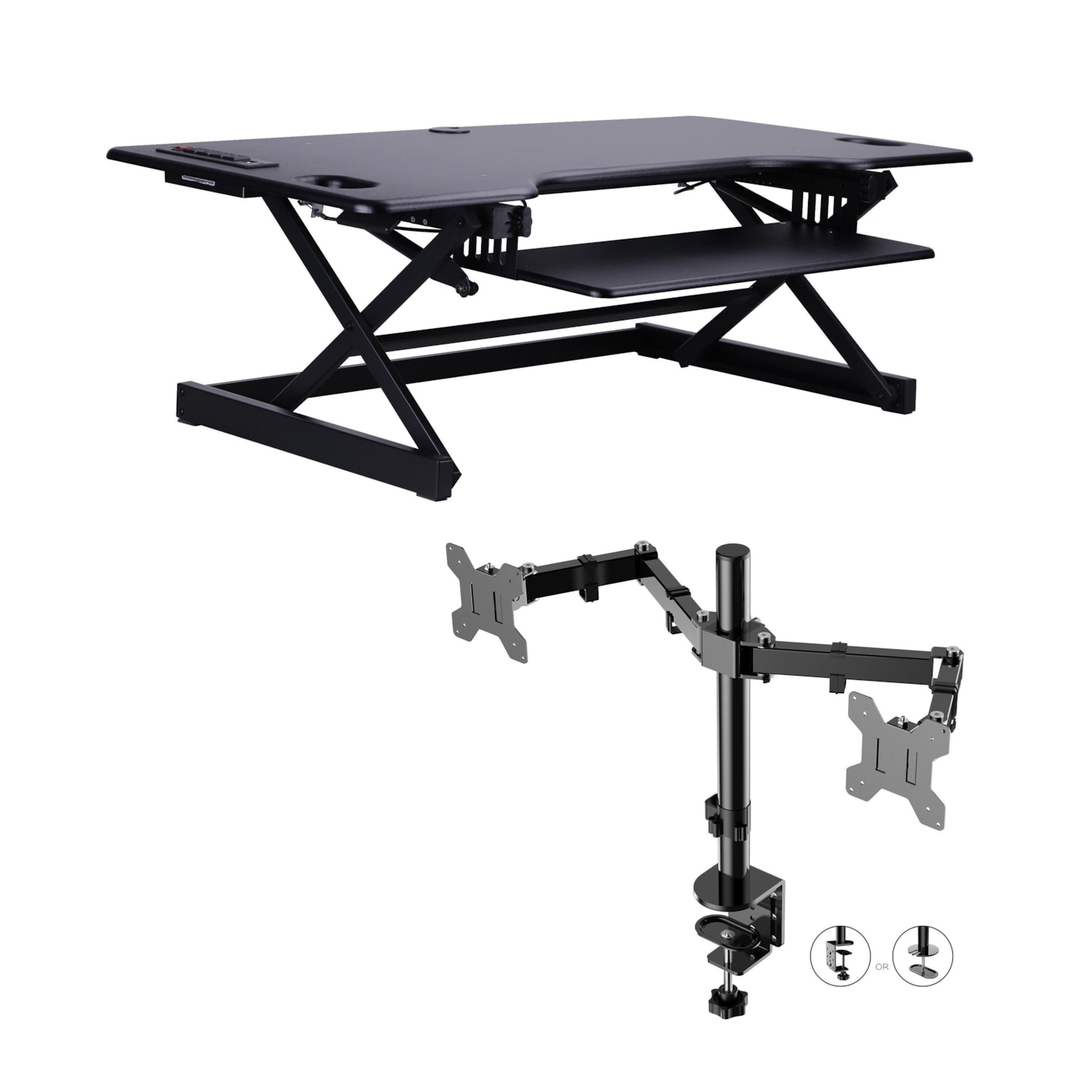 Rocelco 46" Height Adjustable Standing Desk Converter ACUSB with Dual