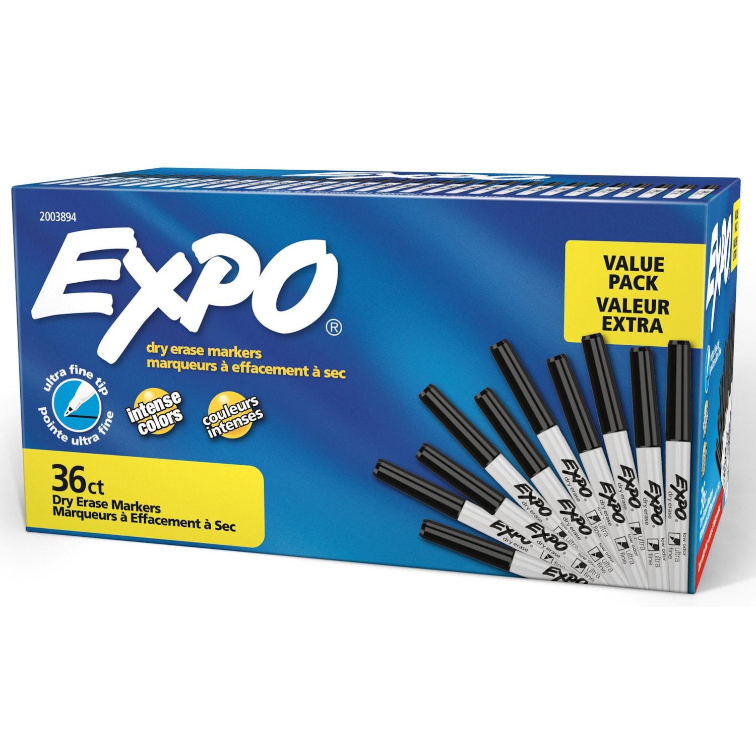 Lot De 2 Packs De Marqueurs EXPO Effaçables à Sec - 12 Pièces Assortis, Pointe Ciseau, Faible Odeur