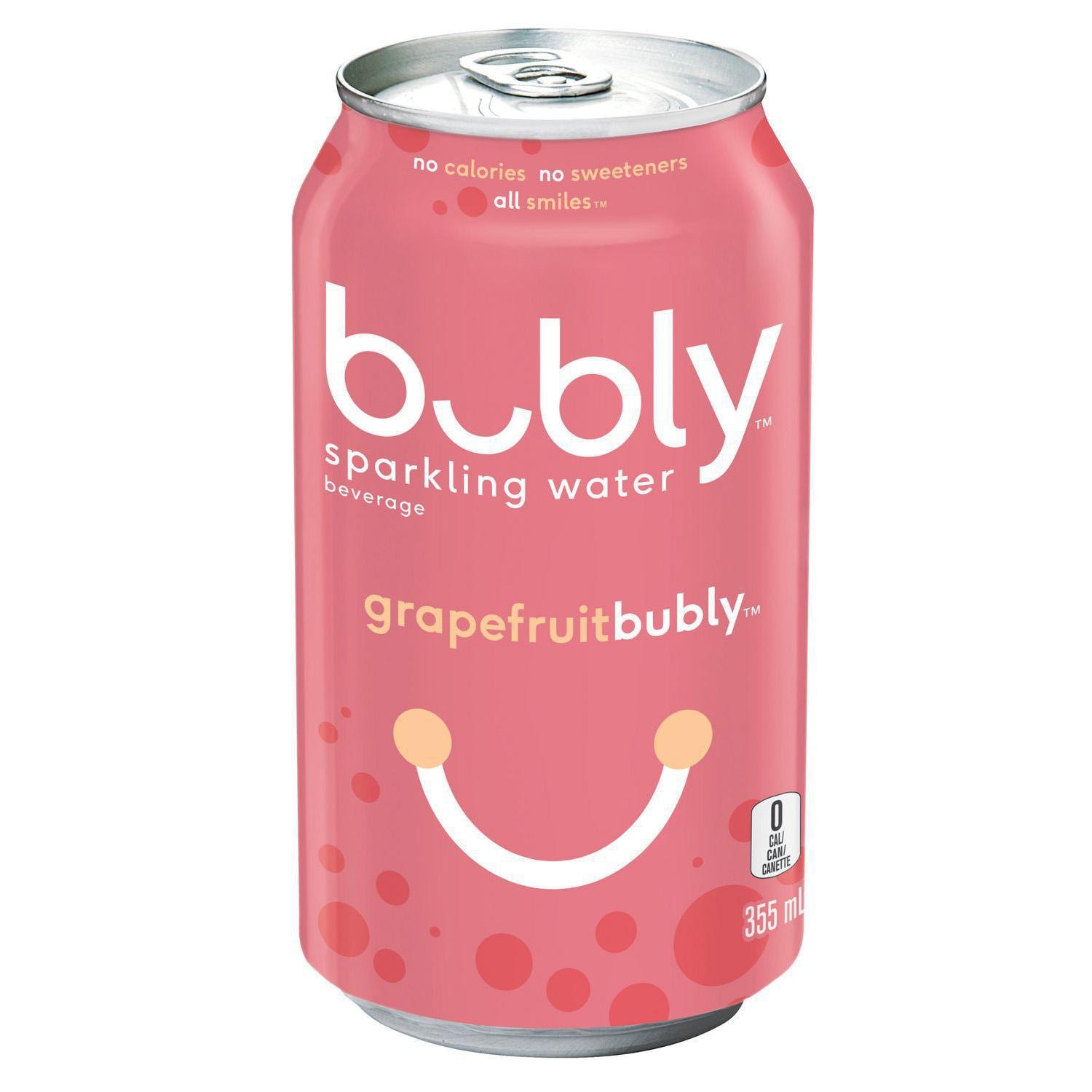 Bubly Sparkling Water, Grapefruit, 355 mL, Case of 12 Grand & Toy