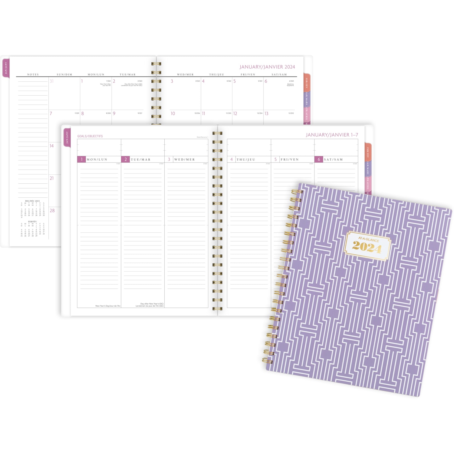 At a glance badge purple geo large weekly monthly planner grand toy