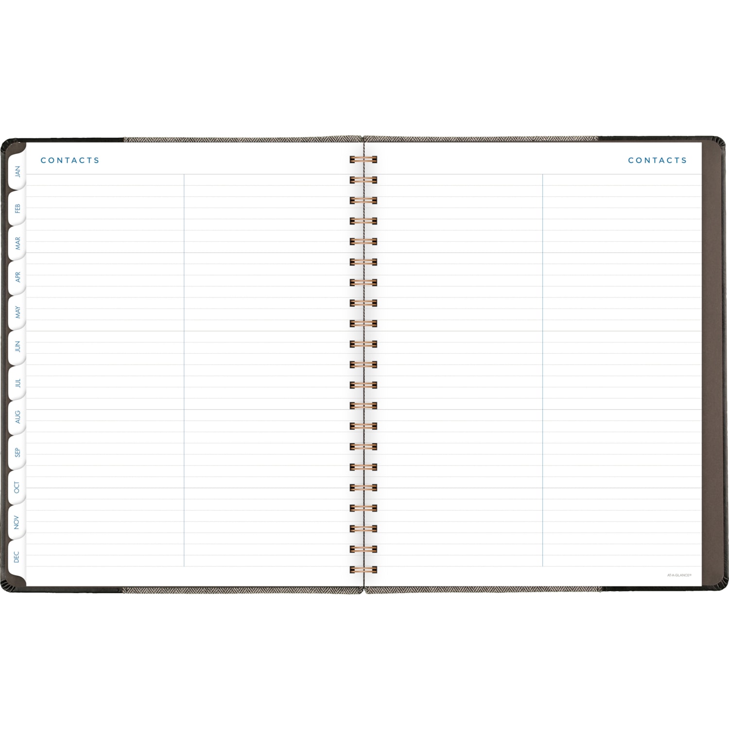 AtAGlance Agenda hebdomadaire/mensuel en similicuir noir et