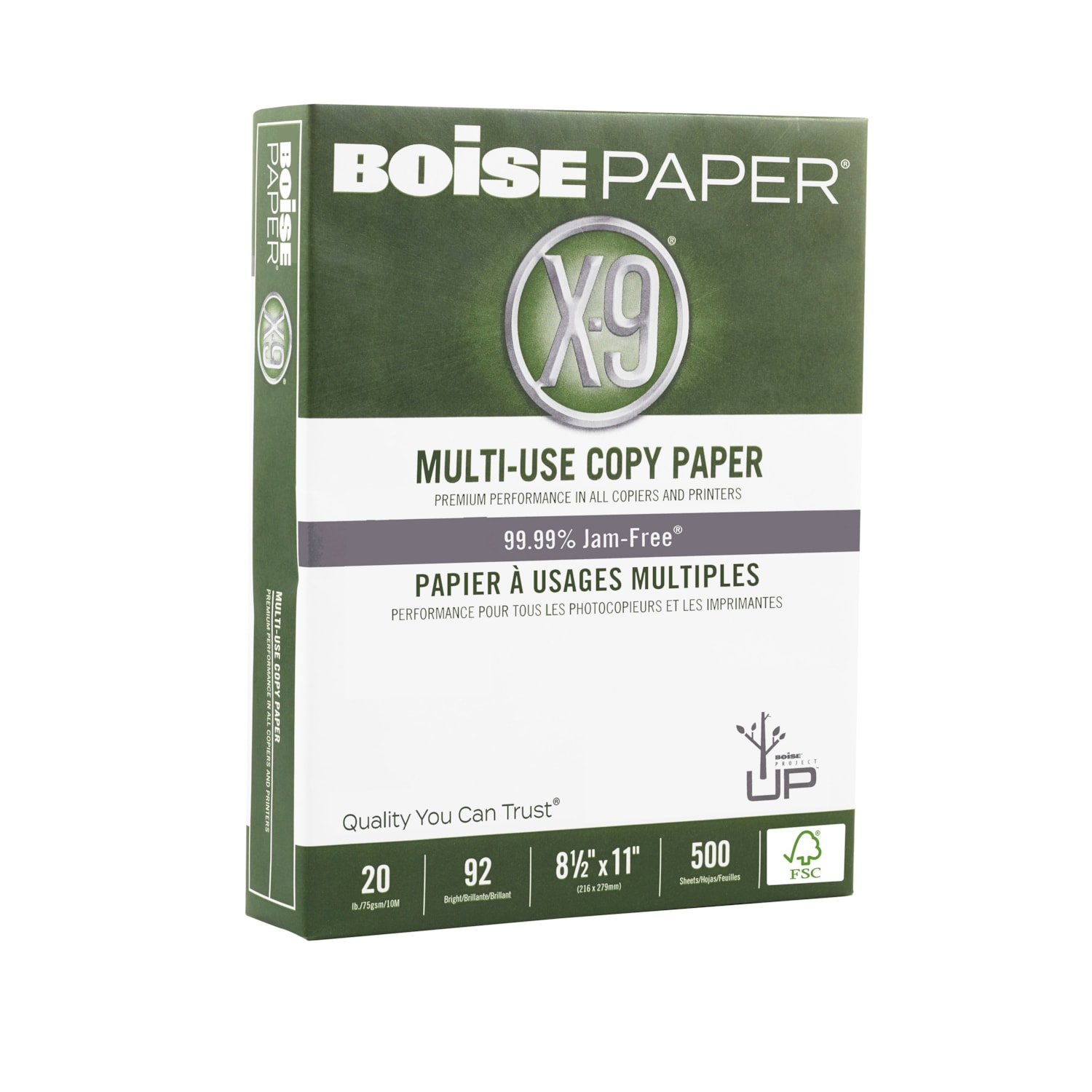 Boise X9 MultiUse Copy Paper, Letter Size (81/2" x 11"), 20 lb., White, Pack of 500 Grand & Toy