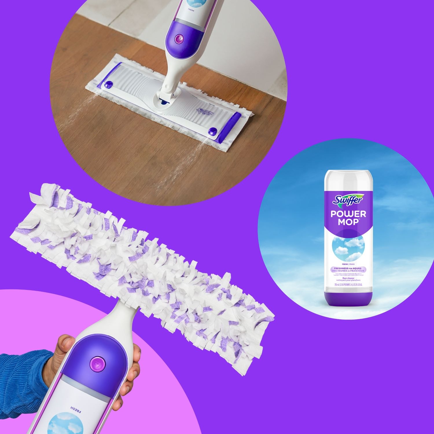 Swiffer PowerMop MultiSurface Mop Kit for Floor Cleaning, Fresh Scent