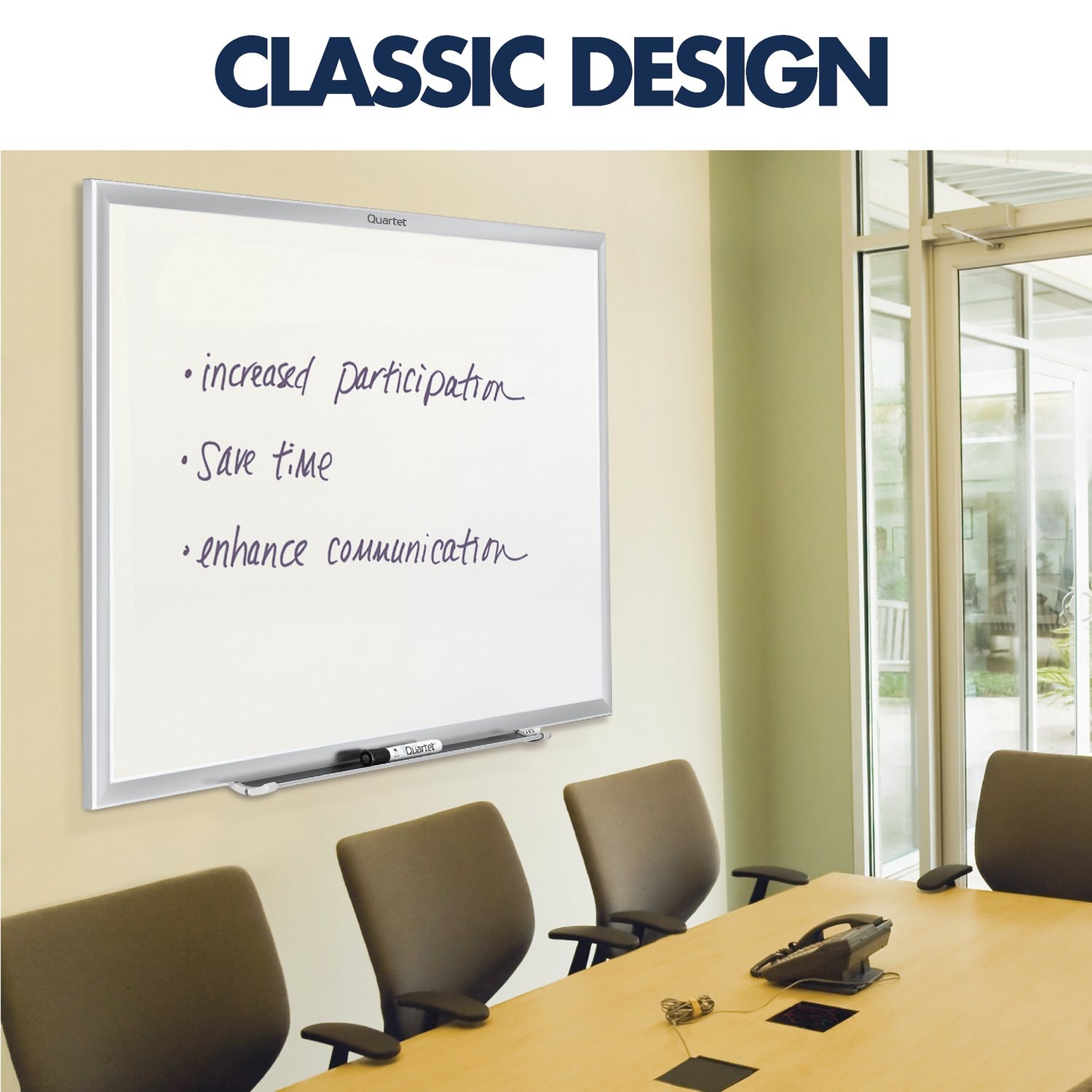 Quartet Classic NanoClean DryErase Board, 36" x 24" (3' x 2