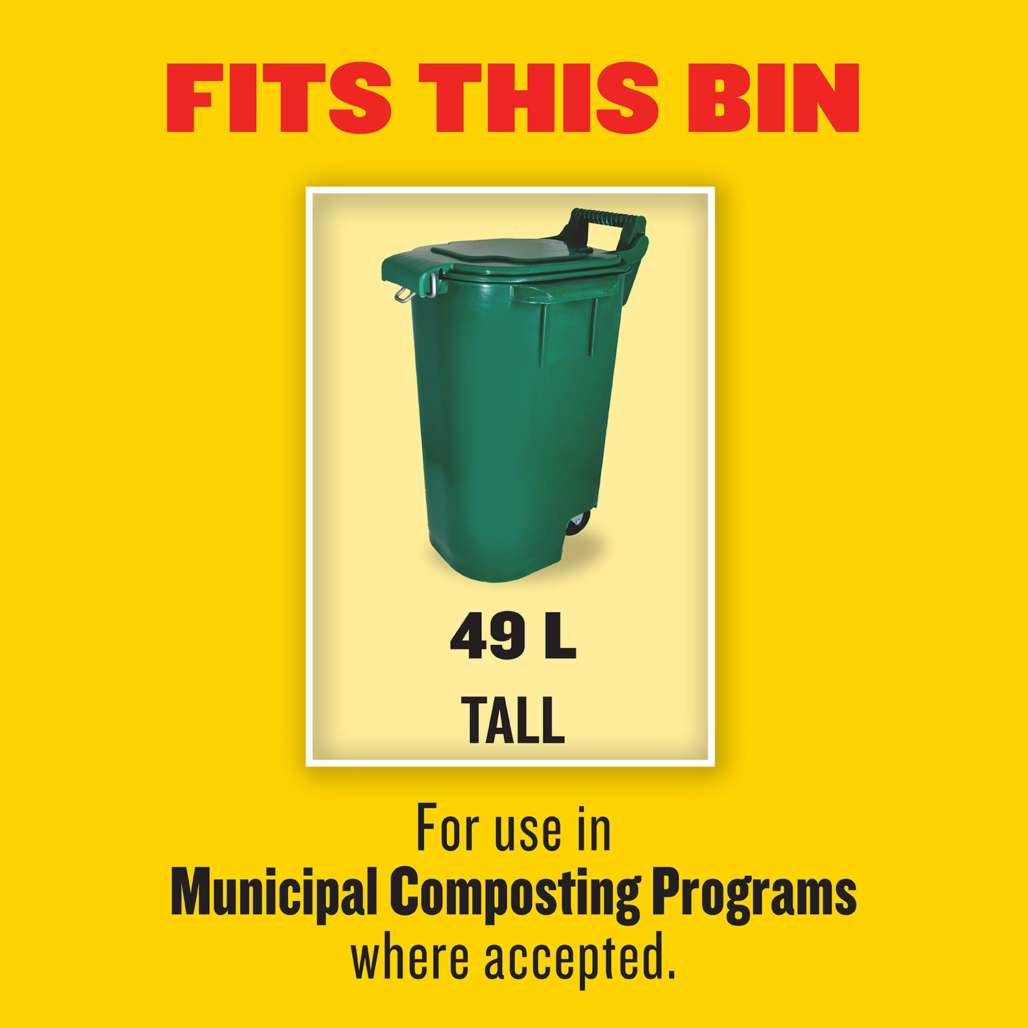 Glad 100 Compostable Bags Tall 49 Litres Lemon scent, 10 Compost