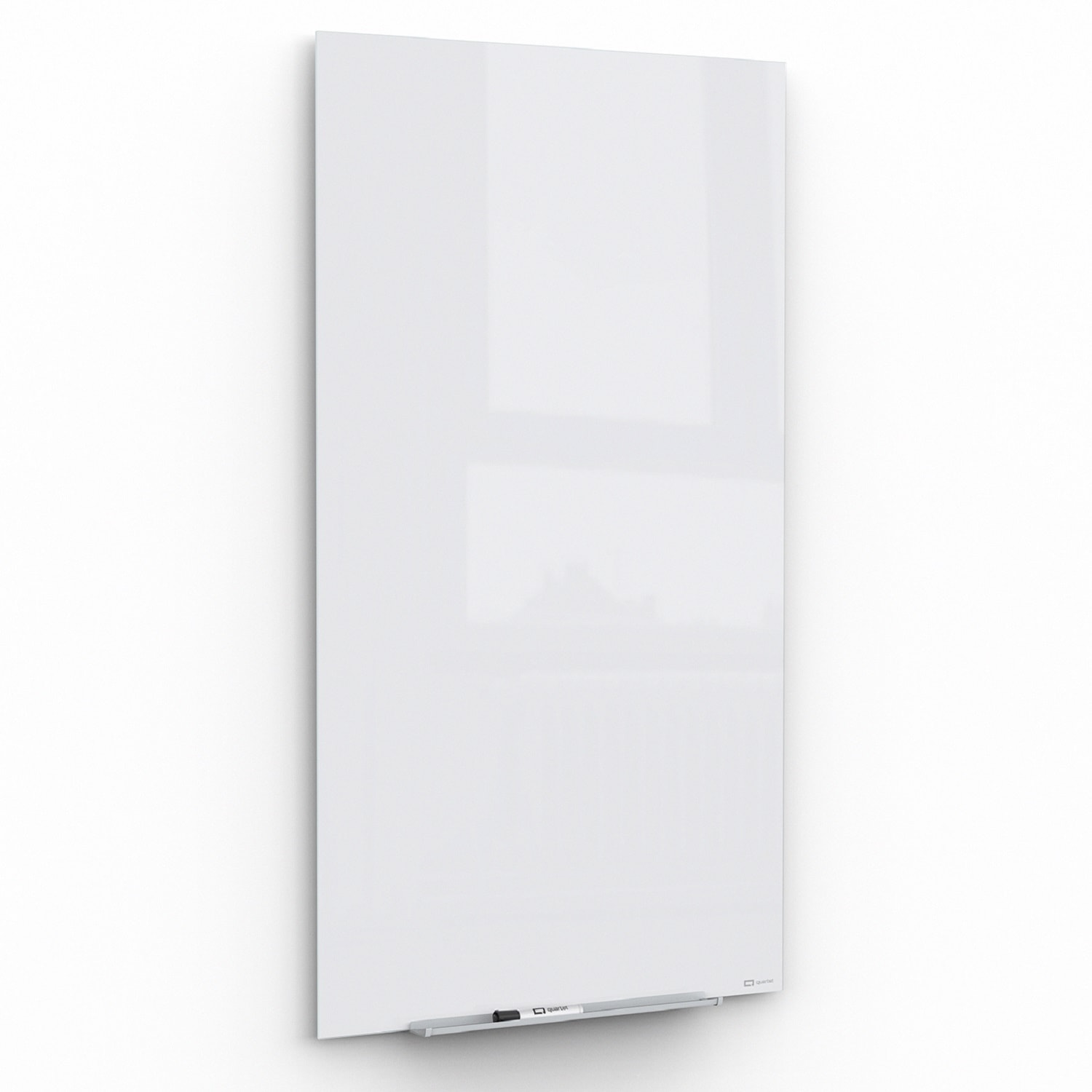 Quartet InvisaMount Glass DryErase Board, 28" x 50", Vertical, White Surface