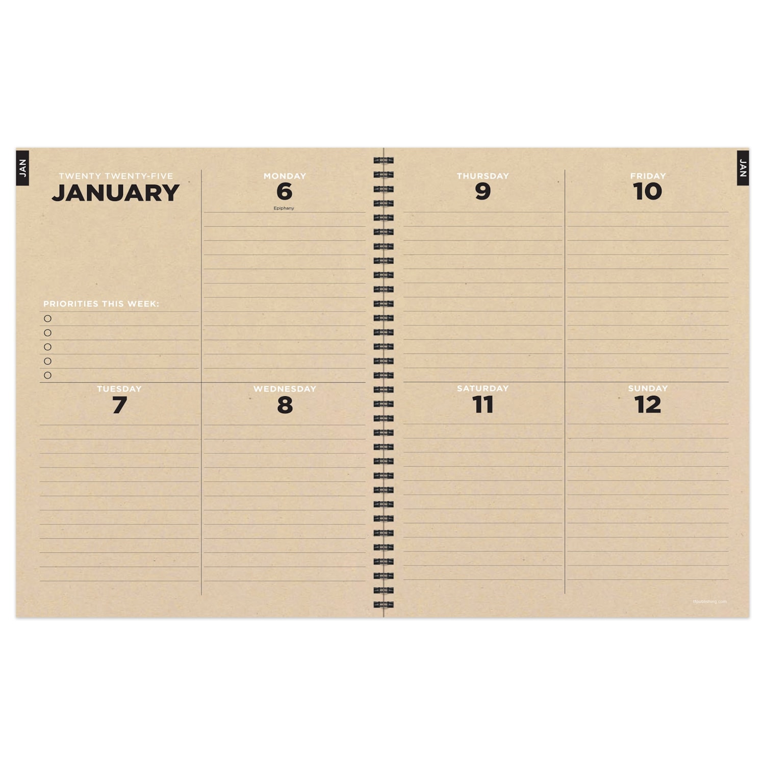 TF Publishing 2025 Navy Grid Space Large Weekly Monthly Planner Grand