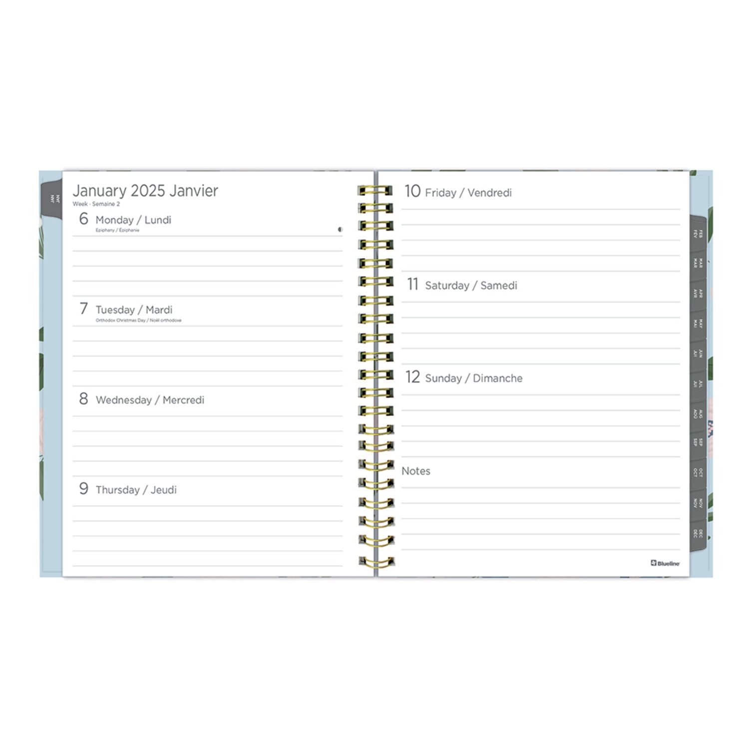 Blueline 2025 Colourful 12Month Weekly/Monthly Planner, January