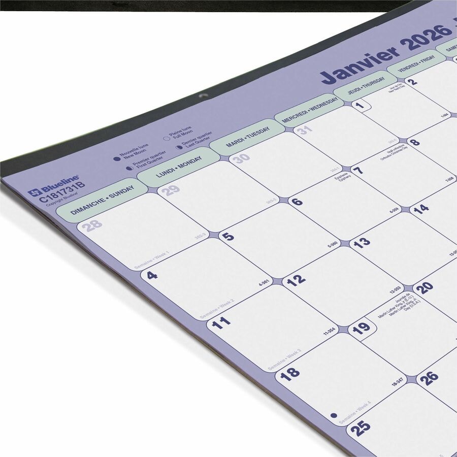 2026 Calendar AT A GLANCE 2026 Monthly Desk Pad Calendar Blue And Gray ...