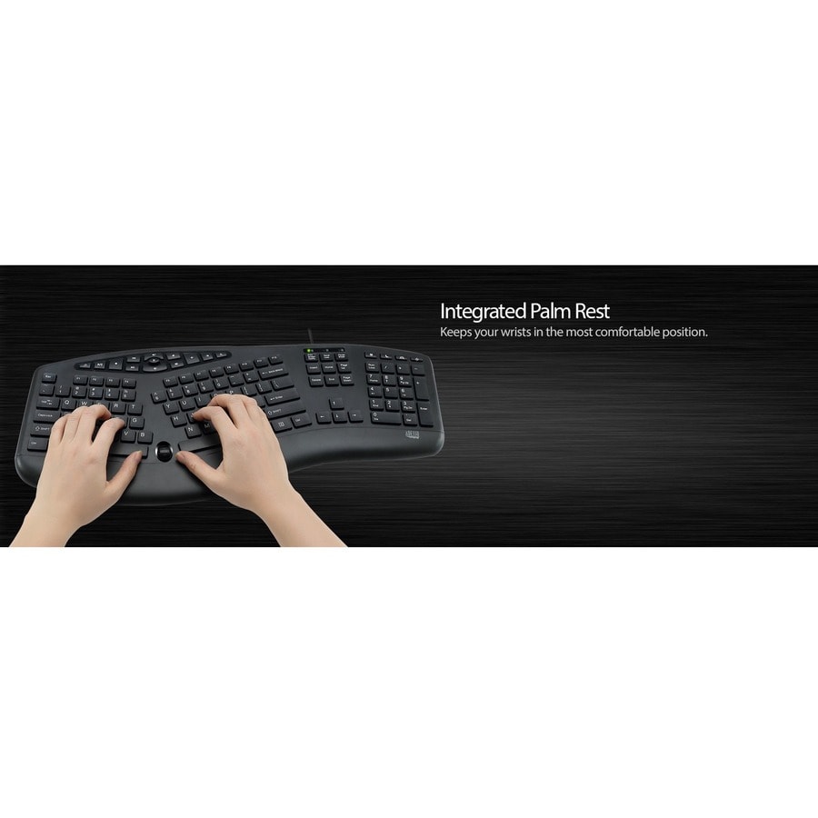 Adesso TruForm Ergonomic Desktop Keyboard - Cable Connectivity - USB ...