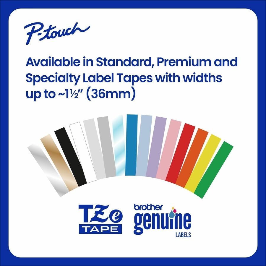 Brother Genuine P-touch TZeS231 Black on White Label Tape, Strong ...