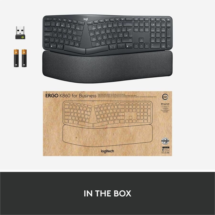 Logitech Ergo K860 for Business (Graphite) - Brown Box Logitech Ergo K860 for Business (Graphite) - Brown Box