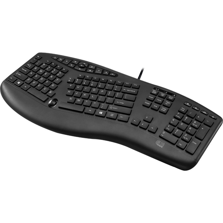 Adesso TruForm Ergonomic Desktop Keyboard - Cable Connectivity - USB ...