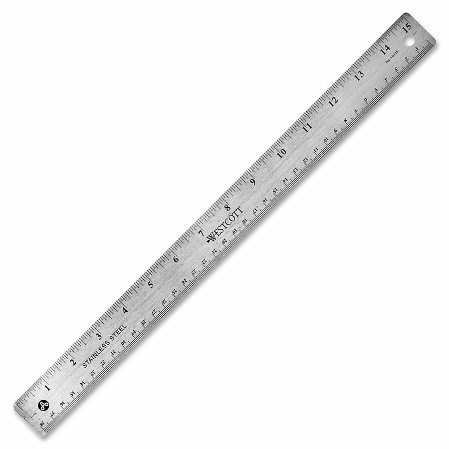 Acme United Wescott Ruler - 38.10 cm Length - 1/16, 1/32 Graduations ...