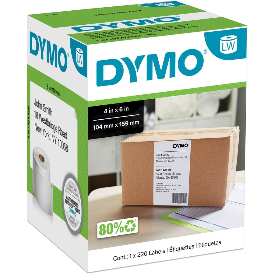 16 Dymo 4XL Extra Large Shipping Labels – 104mm X 159mm, Thermal, Compatible With Dymo Printers