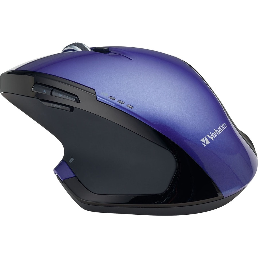 Verbatim Wireless Desktop 8-Button Deluxe Blue LED Mouse - Purple ...