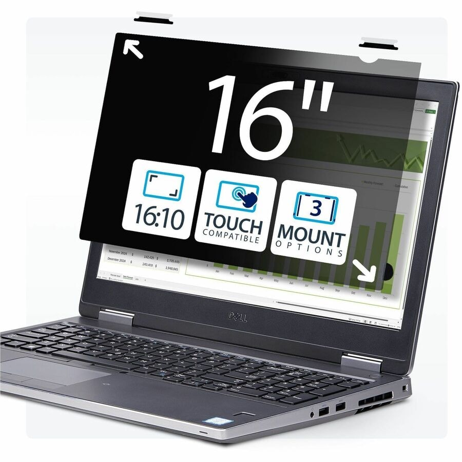 Microlouver Paper StarTech.com 16-inch 16:10 Flip-Up Privacy Screen w/Touch, Anti-Glare ...