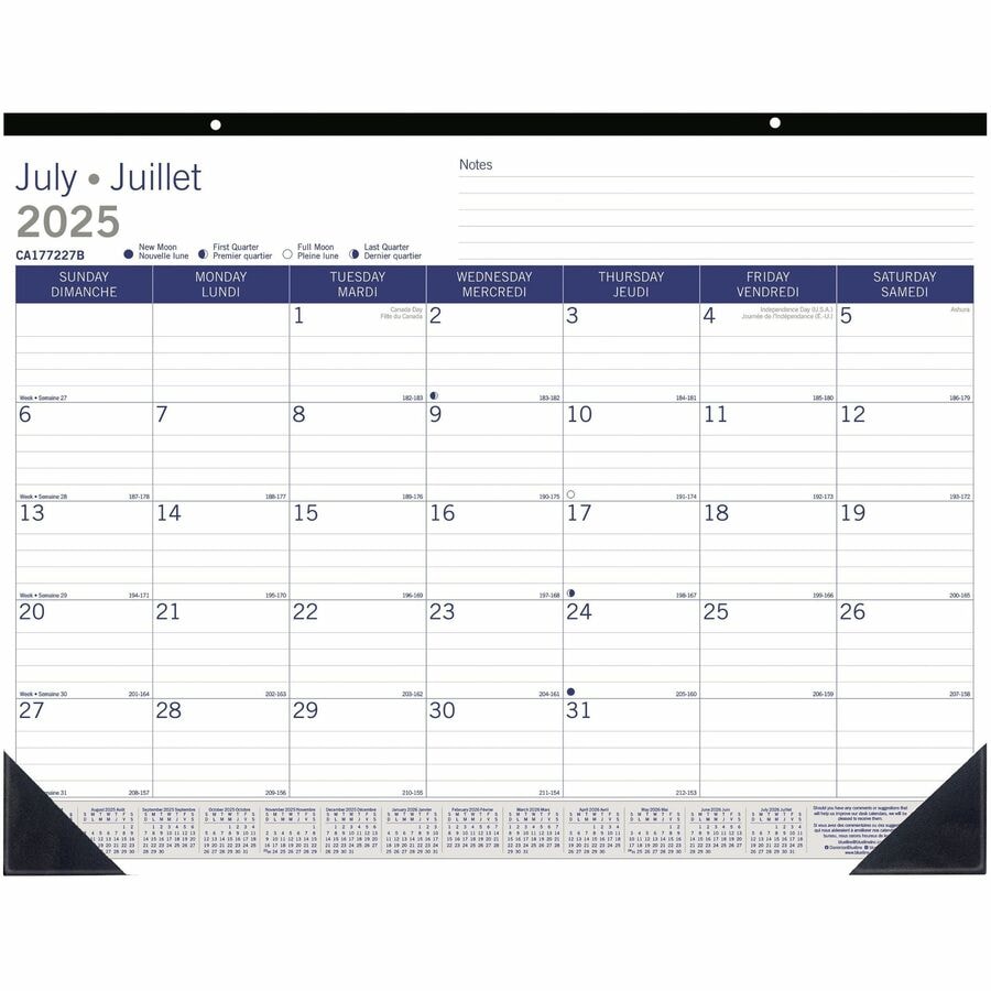 Floral Monthly Desk Pad Calendar (2025