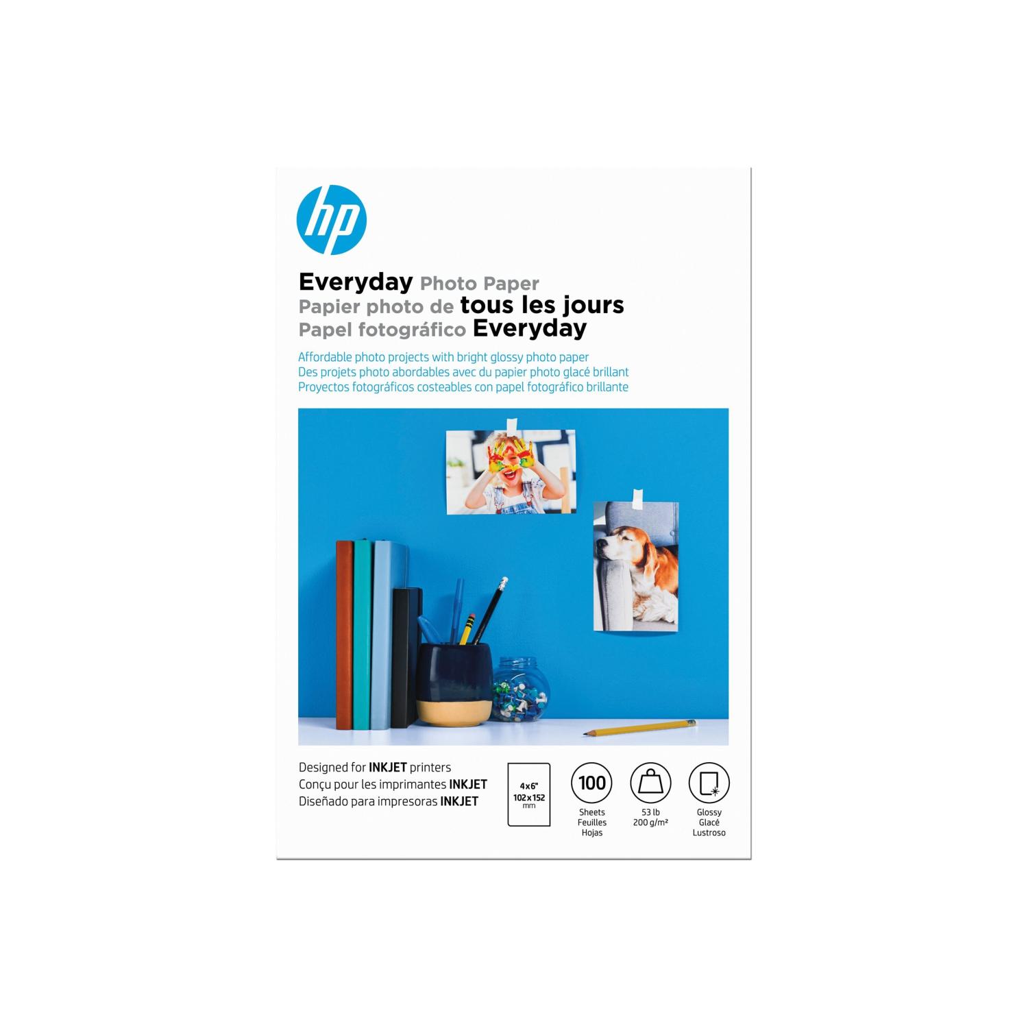 HP Everyday - photo paper - glossy - 100 sheet(s) - 102 x 152 mm - 200 ...