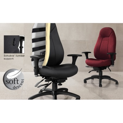 Global ObusForme Comfort High-Back Multi-Tilter Chair with Schukra, Ironwork Grey Terrace Fabric Seat/Back HIGH BACK MULTI TILTER W/SCHUK 