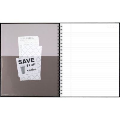 Cambridge Hardcover Lined Notebook, Black, 9 1/2" x 11", 96 Sheets 96 RULED SHEETS BLACK