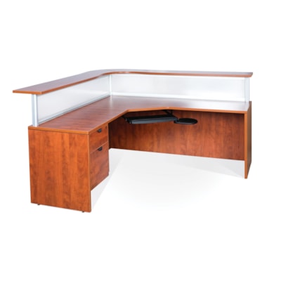 HDL Reception Gallery, Autumn Maple, Left-handed AUTUMN MAPLE FINISH 77"W X 77"D X 43"H