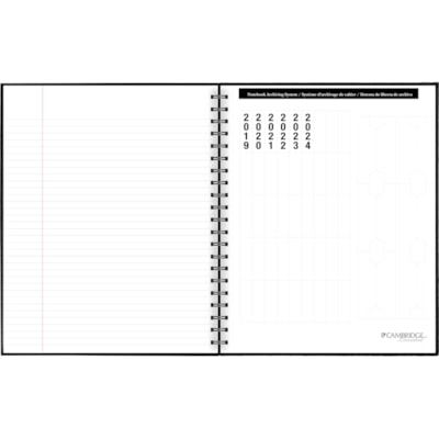 Cambridge Hardcover Lined Notebook, Black, 9 1/2" x 11", 96 Sheets 96 RULED SHEETS BLACK