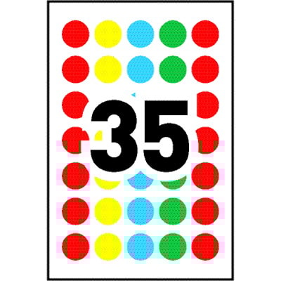Avery 2369 See-Thru Removable Colour-Coding Labels, Assorted Colours, 3/4