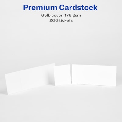 Avery Printable Tickets with Tear-Away Stubs, White, 1-3/4" x 5-1/2 ...