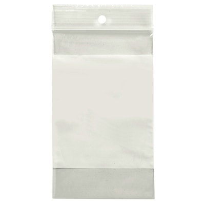 Crownhill Reclosable Bags With Hang Hole, Clear With White Label Area 