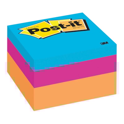 Post-it Original Note Cube in Assorted Colours, Blue Wave, 2" x 2", 400 Sheets/Cube, 1 Cube/PK  