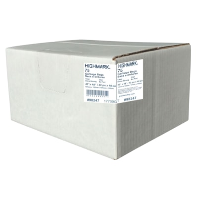 HighMark Industrial Garbage Bags, Clear, 42" x 48", Extra-Strong Strength, Case of 75 GARBAGE BAGS 75/CASE 