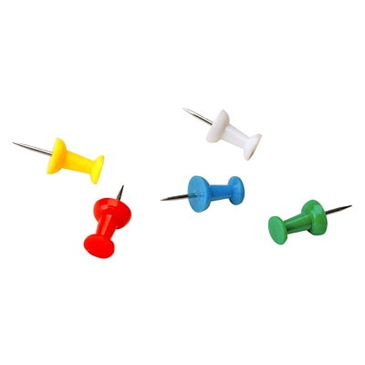 Grand & Toy Pushpins, Assorted Colours, Pack of 100 | Grand & Toy