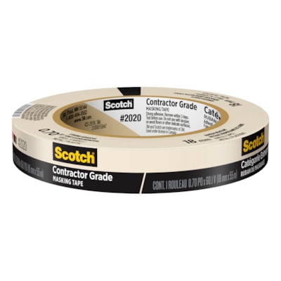 Scotch® Contractor Grade Masking Tape, 18 mm x 55 m FOR GENERAL PURPOSE 