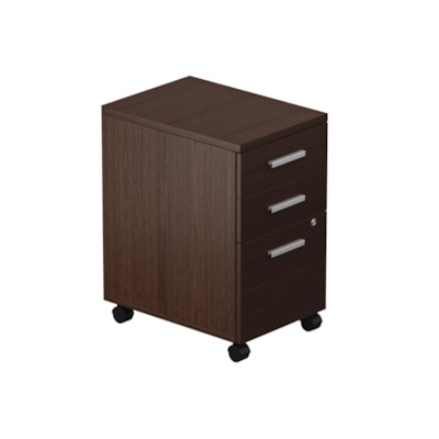 Caisson mobile à 2 tiroirs de rangement et 1 de classement Ionic Offices to Go, espresso foncé ESPRESSO FONCE 
